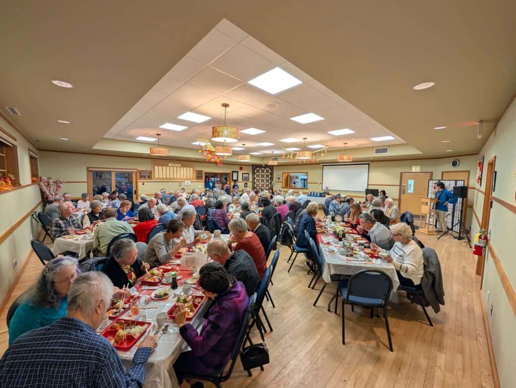 Community gathering at Kamloops Japanese Canadian Cultural Centre for a cultural event.